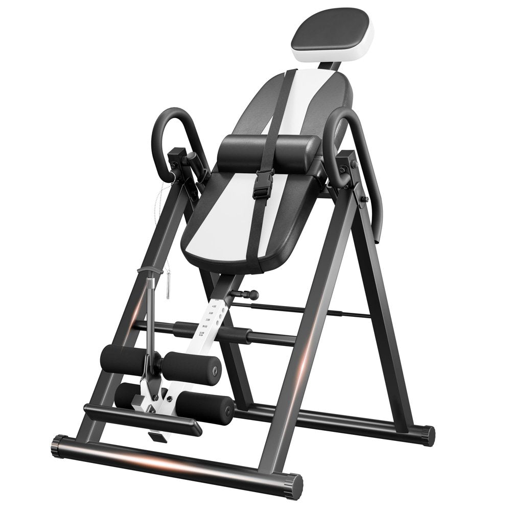 Gravity Heavy Duty Inversion Table with Headrest & Adjustable Protective Belt Back Stretcher Machine for Pain Relief Therapy