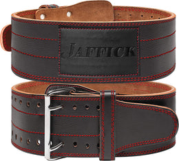 Jaffick PRO Weightlifting Belt | Genuine Leather Genuine Leather Weight Lifting Belt (4 Inches Wide) Lower Back Support and Injury Prevention for Gym Fitness Workout Cross Training for Men Women - Squat Deadlift up to 800 Lbs